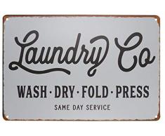 PXIYOU Laundry Co. Wäschekorb, Vintage, Metall, rustikal, 20,3 x 30,5 cm