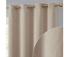 HLC. ME Camden 100% Blackout Thermo Fenster Vorhang Tülle Panels – Energie Effizient, völliger Dunkelheit, Lärm reduziert – Ideal für Wohn-& Schlafzimmer – Set von 2 50 x 96 / Pair Taupe