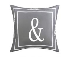 BLEUM CADE Kissenbezug, Grau mit englischem Alphabet, Überwurf, Kissenbezug, modern, quadratisch, Dekoration für Sofa, Bett, Stuhl, Auto 18 x 18 grau