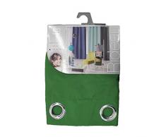 Douceur d Intérieur Ösenvorhang, 140 x 260 cm, Mikrofaser Uni Absolute, Polyester, Grün, 260 x 140 cm