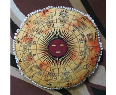 Astrologie Horoskop Indische Große Bodenkissen Kissenbezug Meditation Sitzen Ottomane Überwurf Home Decor Sonne Mond Jungfrau Sternzeichen Sternzeichen Himmelskasten Boho Mandala Hippie Round Sham Outdoor