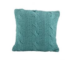 SARO LIFESTYLE McKenna Strick-Kollektion mit Zopfmuster, Daunenfüllung aus Baumwolle, 1020 McKenna, Strick-Kollektion, Zopfmuster, daunengefüllt, Sofakissen aus Baumwolle 20 türkis