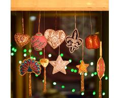 Hashcart 10 Stück Dekorative handgemachte Weihnachtsbaumschmuck Weihnachtsstrümpfe in verschiedenen Formen