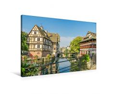 Premium Textil-Leinwand 90 x 60 cm Quer-Format Romantisches Straßburg | Wandbild, HD-Bild auf Keilrahmen, Fertigbild auf hochwertigem Vlies, Leinwanddruck von Tina Rabus