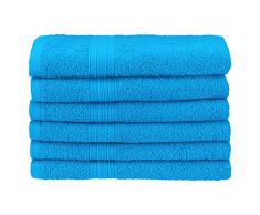 Superior - Umweltfreundliches Handtuchset, Baumwolle, asternblau, 40,6 x 76,2 cm, 6-teilig