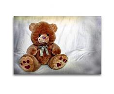 Calvendo Premium Textil-Leinwand 120 cm x 80 cm quer Teddybär | Wandbild, Bild auf Keilrahmen, Fertigbild auf echter Leinwand, Leinwanddruck: Kuscheltier Hobbys Hobbys