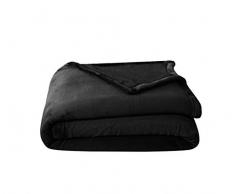 Chezmoi Collection Micromink Sherpa Tagesdecke, wendbar Modern Queen solide, schwarz