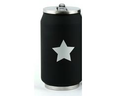 YOKO DESIGN 1378 Etoile Canette Thermoskanne Silber Edelstahl Schwarz 14,5 x 7 x 7 cm