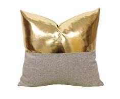 Kdays Designer Moderne Kopfkissen Bezug Überwurf Kopfkissen Dekorative Faux Leder Bezug Handgefertigt Kissen Cover 22x22 inches Halfgold