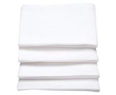 Li&Mi Küche Handtücher Pure 100% Baumwolle. (4 Pack, 35,6 x 71,1 cm) tolwes Waffel. Weiß. saugstark. Weich Noch Stabil.