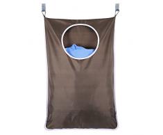 CMJLBM Oxford-Gewebe, platzsparend, zum Aufhängen an der Tür, Wäschesammler mit Tasche, faltbar, große Schmutzwäsche Aufbewahrung, Organizer mit 2 Edelstahl-Türhaken & 2 Saugnäpfen für Schlafzimmer Gray2