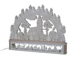 SchwibboLa KB 10-84 Erzgebirgischer Doppelt Beleuchteter Schwibbogen inklusive Erhöhung mit Zertifizierung, 72 x 51 cm 10-84