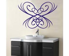 INDIGOS 4052166074551 Wandtattoo W444 Pflanze Blume Wandaufkleber 80 x 57 cm, blau