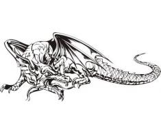 INDIGOS WG20452-80 Wandtattoo w452 Drachen Skelett Wandaufkleber 96 x 41 cm, braun