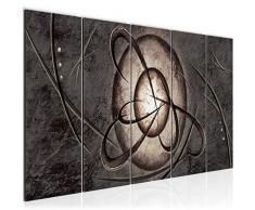 Bilder Abstrakt Wandbild 200 x 80 cm Vlies - Leinwand Bild XXL Format Wandbilder Wohnzimmer Wohnung Deko Kunstdrucke Grau 5 Teilig - MADE IN GERMANY - Fertig zum Aufhängen 100155c