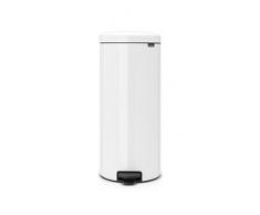 Brabantia Treteimer mit Inneneimer aus Metall, plastik metall, weiß, 30 Liter