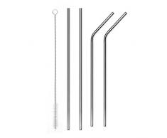 Lysport Edelstahl-Trinkhalme, passend für 30oz / 567 ml Yeti Tumbler Rambler Becher, robust, wiederverwendbar, Metall, 4 Stück mit 1 Reinigungsbürste (26,7 cm)