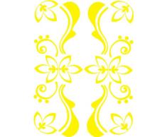 INDIGOS 4051095047964 Wandtattoo W422 Pflanze Blume 80 x 58 cm, gelb