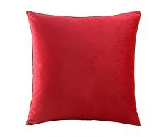 KING Rose massiv Velvet Werfen Kissenbezüge Super Weich Kissenbezug, viele Farbe und Größe Optionen, Samt, rot, 20x20 Inches