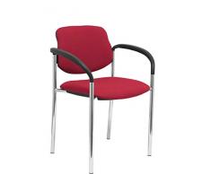 Piqueras Y Crespo (PIQU7) Fester Stuhl Villalgordo Bali Granate Gehäuse Chrom mit Armen Büro, Einheitsgröße