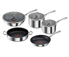 Tefal e475s544 Reserve Collection Rapsodie 5-teilig Edelstahl, für alle Herdarten Induktion Set Pfannen und Töpfe, grau
