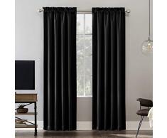 Sun Zero Oslo Vorhang, Blickdicht, 100 % Blickdicht 52 x 63 schwarz