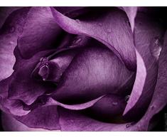 SUN-Shine Ölgemälde mit violetten Rosen-Mustern, gerahmt, für Zuhause, Wanddekoration, 30,5 x 40,6 cm