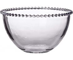 Better & Best Salatschüssel aus Glas, rund, mit Rand mit Kugeln verziert, Maße 21 x 21 x 12 cm