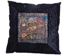 Ian Snow Kissen, mit Schmucksteinen Bestickt, Dunkelblau