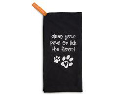 Pavilion Gift Company reinigen Your Paws oder Lick das Wort. Dog Paw Print Reinigungstuch mit Orange Anhängerschild