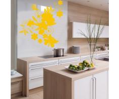 INDIGOS 4052166144643 Wandtattoo w658 sehr schöne Blume Wandaufkleber 120 x 112 cm, gold