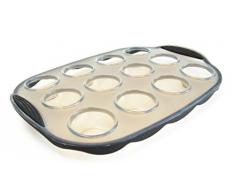 Silicone Zone 7702141 Backform für 12 Mini-Kuchen Silikon, Schwarz, 26 x 19 x 2.5 cm