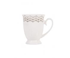 Dajar Kaffeebecher Diana Style 12 300ml Ambition, Porzellan, Weiß Grau, 12 x 8,5 x 10,5 cm