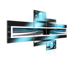 Bilder Abstrakt Wandbild 200 x 100 cm Vlies - Leinwand Bild XXL Format Wandbilder Wohnzimmer Wohnung Deko Kunstdrucke Blau 4 Teilig - MADE IN GERMANY - Fertig zum Aufhängen 101941b