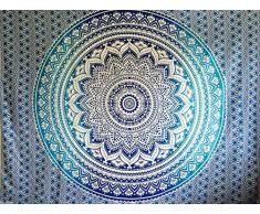 Indian Überwurf Hippie Gypsy Cover Animal Elefant Ombre Bohemian Wohnheim Deco 100% Baumwolle Hand Block Print Bedruckt Design Mandala Wandteppich für Beach Tagesdecke UK