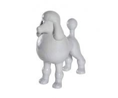 Nayothecorgi Keramikfigur Hund stehend Pudel Grau glänzend