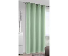 Homemaison Vorhang Occultant, einfarbig, Polyester, Mint, 245 x 140 cm