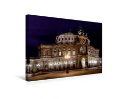 Calvendo Premium Textil-Leinwand 45 cm x 30 cm Quer, Dresdner Semperoper | Wandbild, Bild auf Keilrahmen, Fertigbild auf Echter Leinwand, Leinwanddruck Menschen Menschen