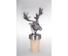 Flaschenkorken Hirschkopf H 8,5 cm D 2,5 cm Edelstahl