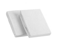 Kinzler C-10048/30 Mikrofaser Frottee Spannbetttuch Uni, 2x 90-100 x190-200 cm, silber