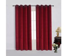 Cherry Home Flanell Samt Blackout Fenster Vorhang Panel Drapes mit Tülle, rot, 52Wx63L(2 Panels)
