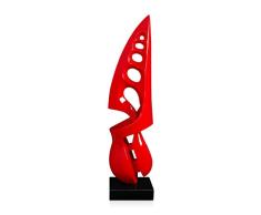 Arte Dal Mondo Kleine Segeln Abstrakt Moderne Statue Harz Skulptur, Plastik, Rot, 55x13x12 cm
