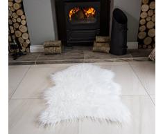 The Rug House Teppich Super Weiches Kunstfell-Moderner Single Pelz Stil Teppiche, Creme, 60 x 90 cm