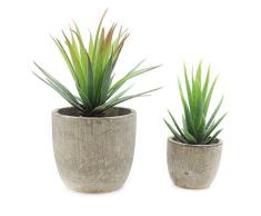 velener Mini Home Decor Künstliche Pflanzen Aloe mit Töpfen (2er Set)
