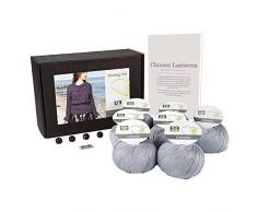 DesignEtte Extra Groß 100 Prozent Ägyptische Baumwolle, Stricken, Chinesische Laternen, Hellgrau, 790