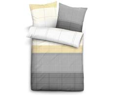biberna 0068577 Satin Bettwäsche Garnitur mit Kopfkissenbezug (Baumwolle) 1x 135x200 cm + 1x 80x80 cm, sturmgrau