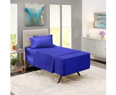 Nestl Bedding 6-teilige extra Tiefe Taschenlaken - Super Tiefe Bettlaken passend für 18 bis 24 Zoll Matratze - Hotel Ultra Deep Bettlaken Modern Twin XL königsblau