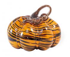 Boston International Dekofigur Kürbisfigur, aus mundgeblasenem Glas, 22,9 x 17,8 cm, Tigerprint