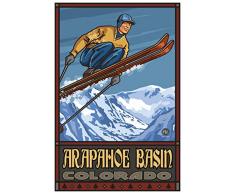 Northwest Art Mall Arapahoe Waschbecken Colorado Skispringer Travel Poster Kunstdruck von Paul A. lanquist Antik 12x18 inch