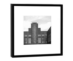 COGNOSCO Fotografie im Holzrahmen: Designzentrum NRW-Fotodruck-Format 27 x 27 cm-Rahmenfarbe Hochwertiges Wandbild, Geschenkidee oder Souvenir aus der Ruhrregion, Holz, Schwarz-Weiß, Rahmen